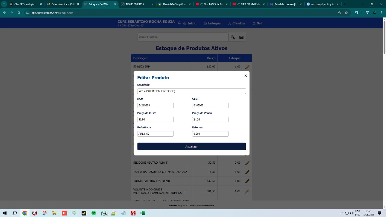Dashboard + Editor de produtos + Liberar permissão * Assinantes